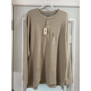 Red Head Brand Co. Khaki Heathered Thermal Henley, size XL